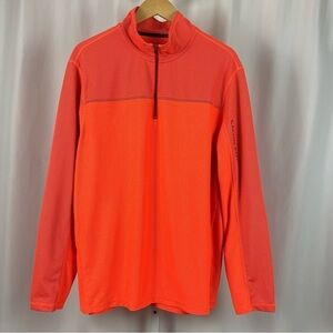 Calvin Klein Large Textured Neon Half Zip Pullover Running Active Workout Gym